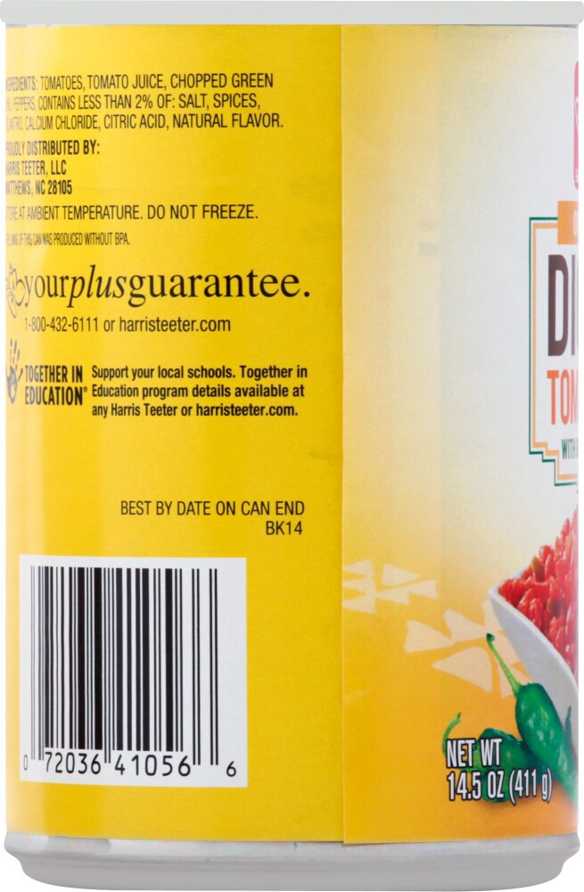 slide 4 of 4, Harris Teeter Petite Diced Tomatoes With Green Chilies, 14.5 oz