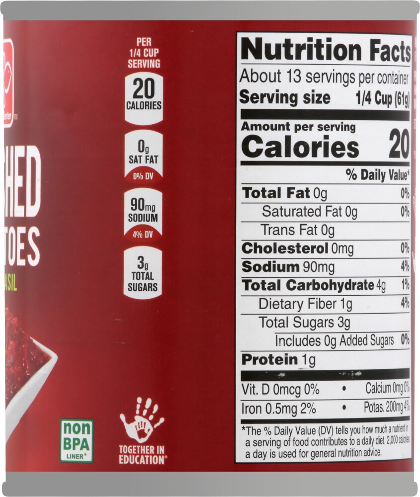 slide 2 of 4, Harris Teeter Crushed Tomatoes & Basil, 28 oz