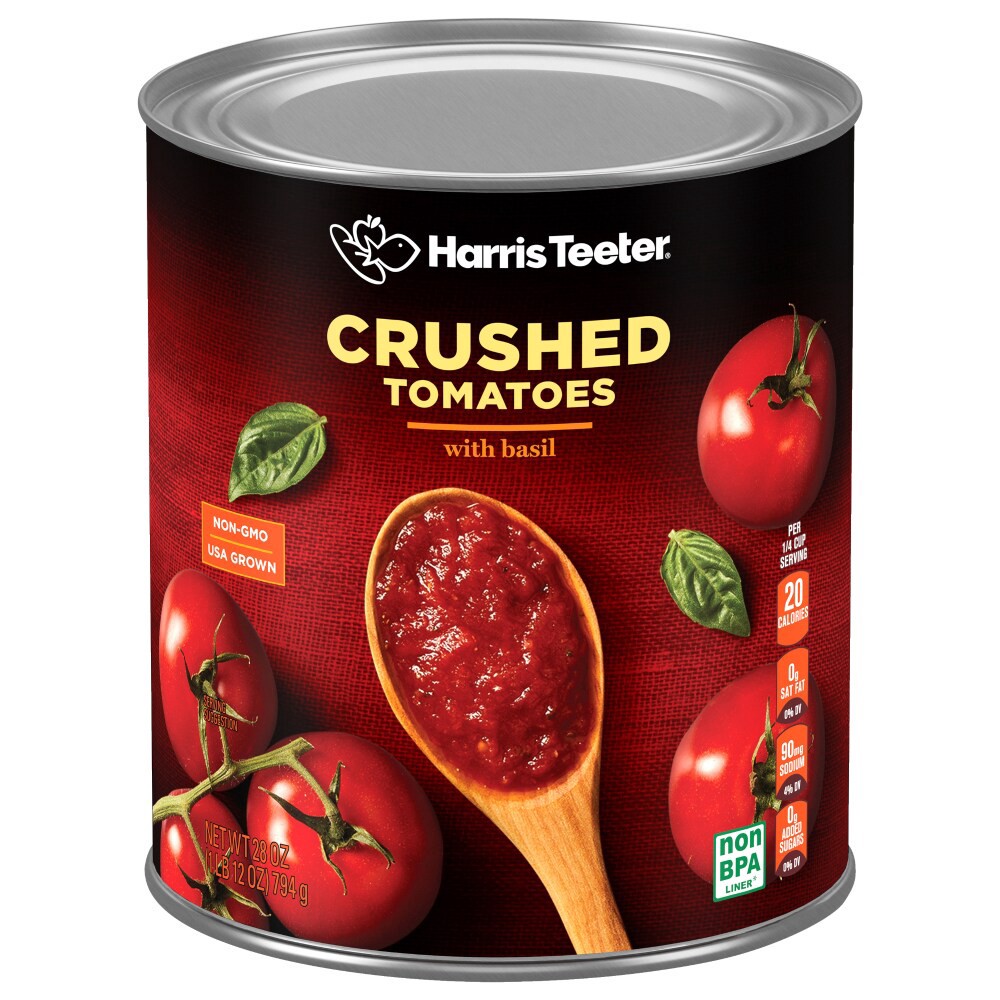slide 4 of 4, Harris Teeter Crushed Tomatoes & Basil, 28 oz
