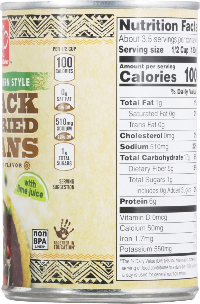 slide 2 of 4, Harris Teeter Southwestern Style Black Refried Beans, 15.5 oz