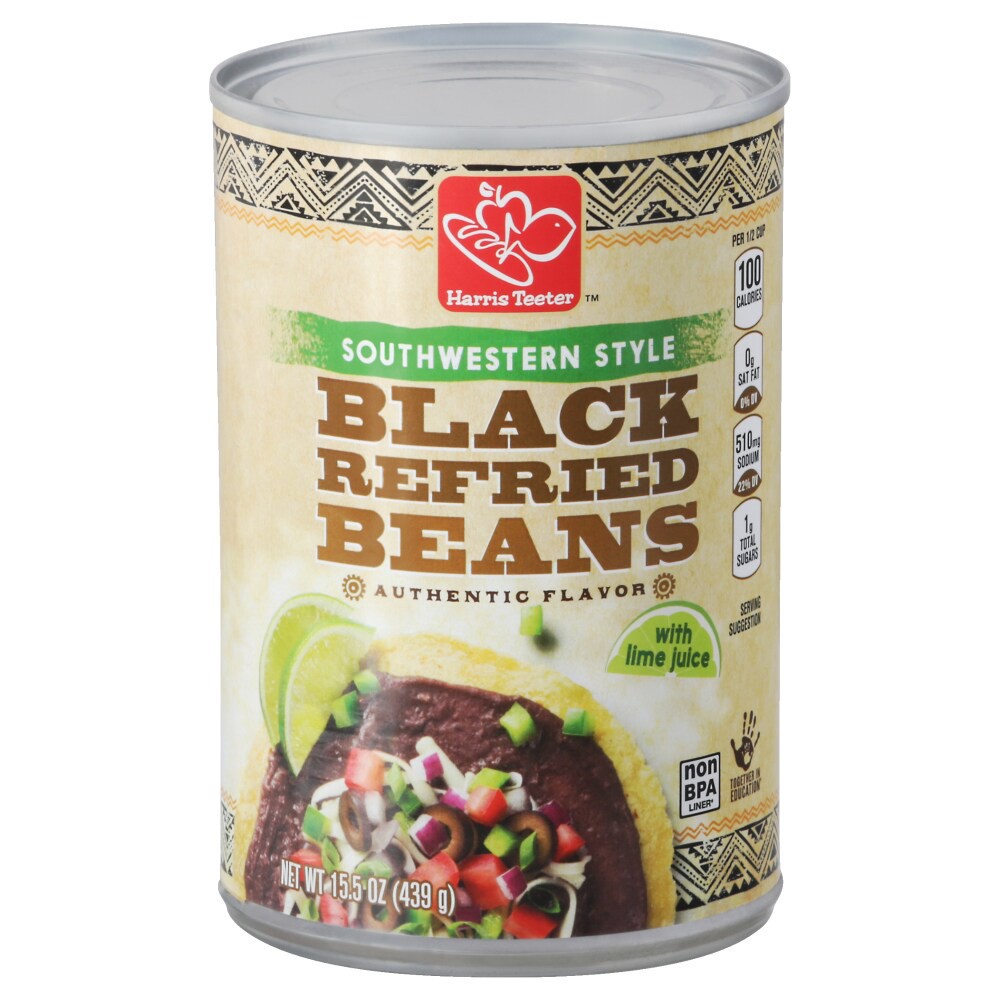 slide 3 of 4, Harris Teeter Southwestern Style Black Refried Beans, 15.5 oz