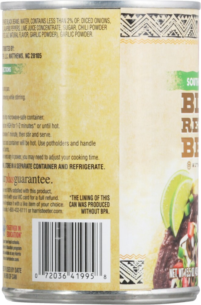 slide 4 of 4, Harris Teeter Southwestern Style Black Refried Beans, 15.5 oz