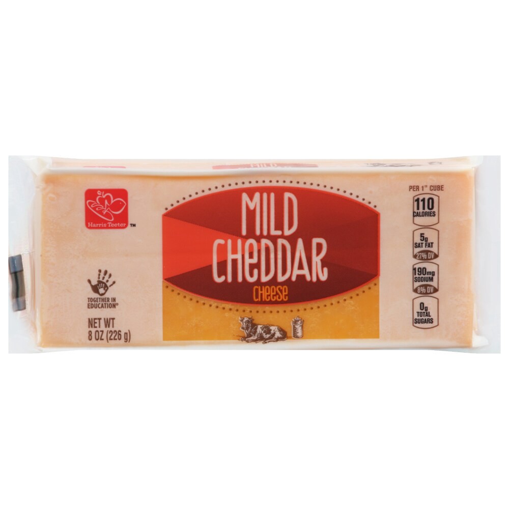 slide 2 of 2, Harris Teeter Mild Cheddar Cheese, 8 oz