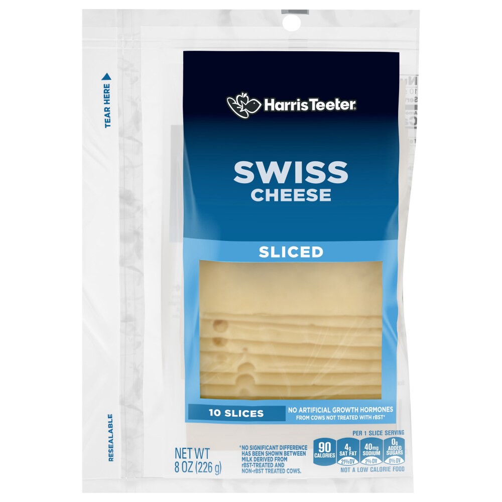 slide 4 of 6, Harris Teeter Sliced Swiss Cheese- 10 Count, 10 ct
