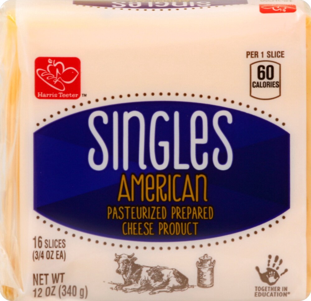 slide 3 of 4, Harris Teeter American Cheese Singles, 12 oz