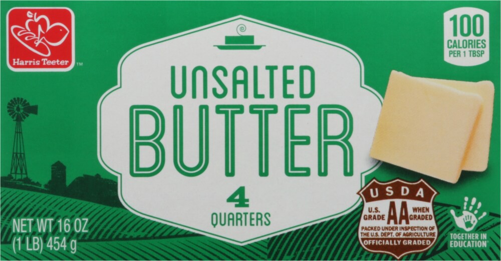 slide 2 of 3, Harris Teeter Sweet Creamery Butter Quarters, 16 oz