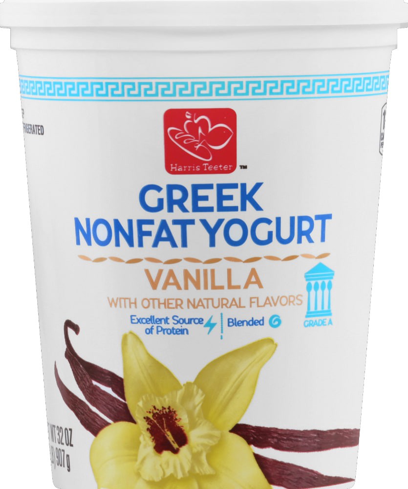 slide 2 of 2, Harris Teeter Greek Yogurt - Vanilla, 32 oz