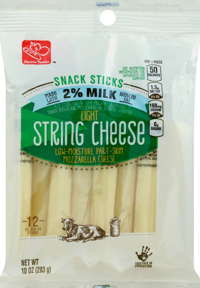 slide 2 of 2, Harris Teeter Light String Cheese, 10 oz