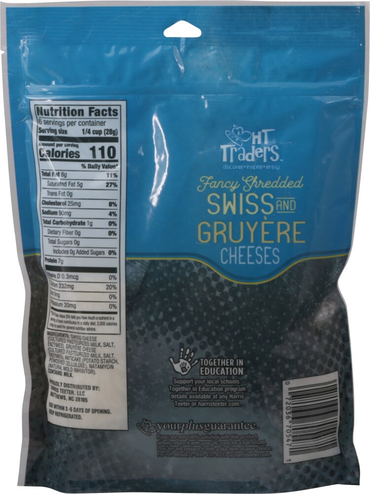 slide 2 of 2, Harris Teeter Traders Swiss Gruyere Shredded Cheese, 6 oz