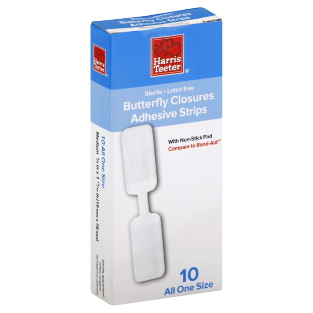 slide 3 of 3, Harris Teeter Butterfly Closure Adhesive Strips, 10 ct