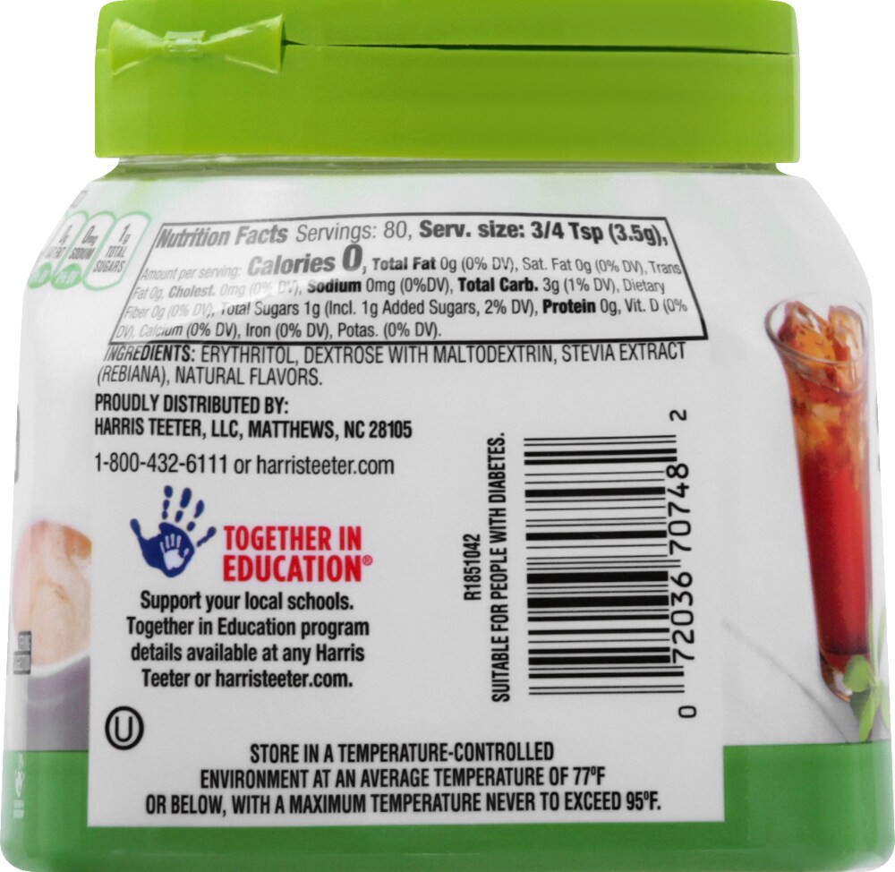 slide 3 of 4, Harris Teeter Stevia Sweetener Jar, 9.8 oz
