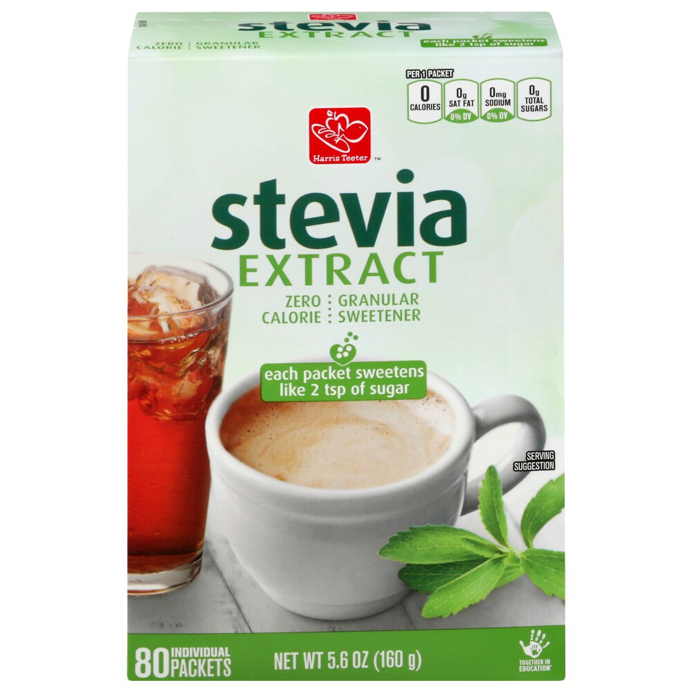 slide 3 of 4, Harris Teeter Zero Calorie Sweetener with Stevia Extract, 80 ct