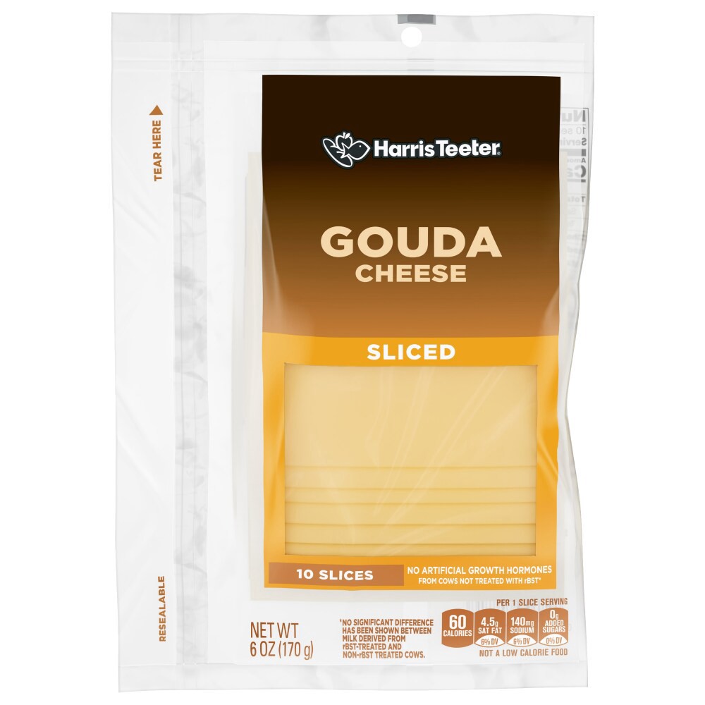 slide 2 of 2, Harris Teeter Sliced Gouda Cheese, 6 oz
