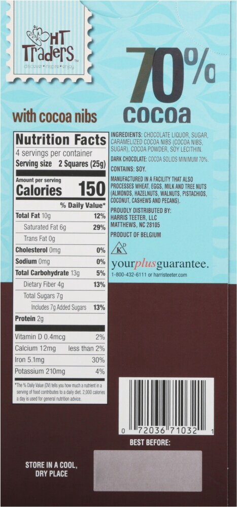 slide 2 of 2, Harris Teeter Traders Dark Chocolate - Extra Dark Nibs, 3.5 oz