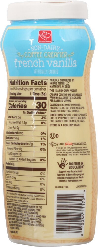 slide 2 of 2, Harris Teeter Non Dairy Creamer - Sugar-Free French Vanilla - 10.2 oz, 10.2 oz