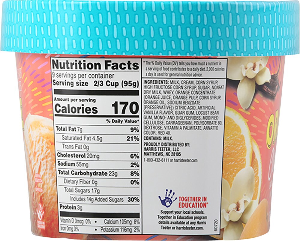 slide 2 of 3, Harris Teeter Vanilla Orange Sherbet, 48 oz