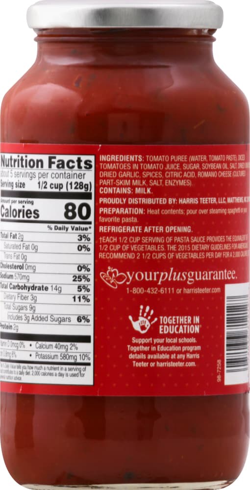 slide 2 of 5, Harris Teeter Pasta Sauce - Marinara - 24 oz, 24 oz