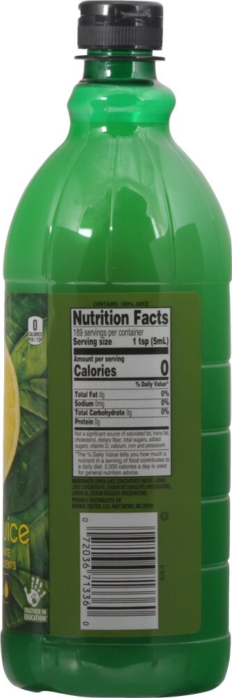 slide 2 of 3, Harris Teeter 100% Lemon Juice - 32 oz, 32 oz