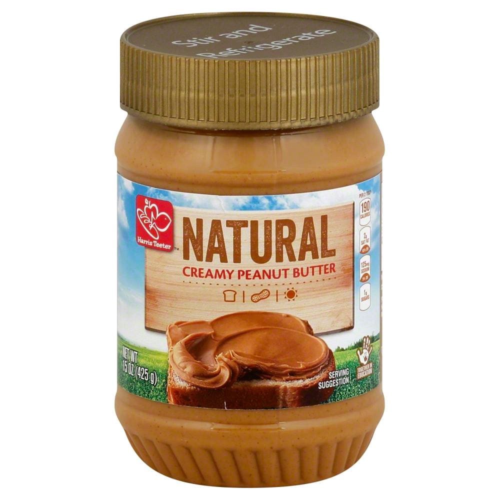 slide 2 of 4, Harris Teeter Natural Peanut Butter - Creamy, 15 oz