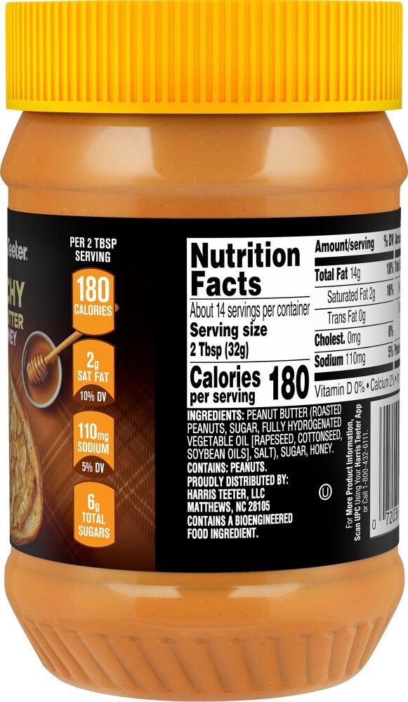 slide 3 of 4, Harris Teeter™ Crunchy Honey Roasted Peanut Butter, 16 oz