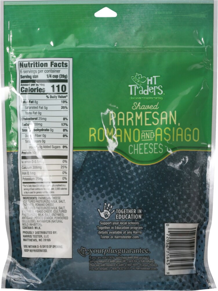 slide 2 of 2, Harris Teeter Traders Shaved Parmesan Blend, 6 oz