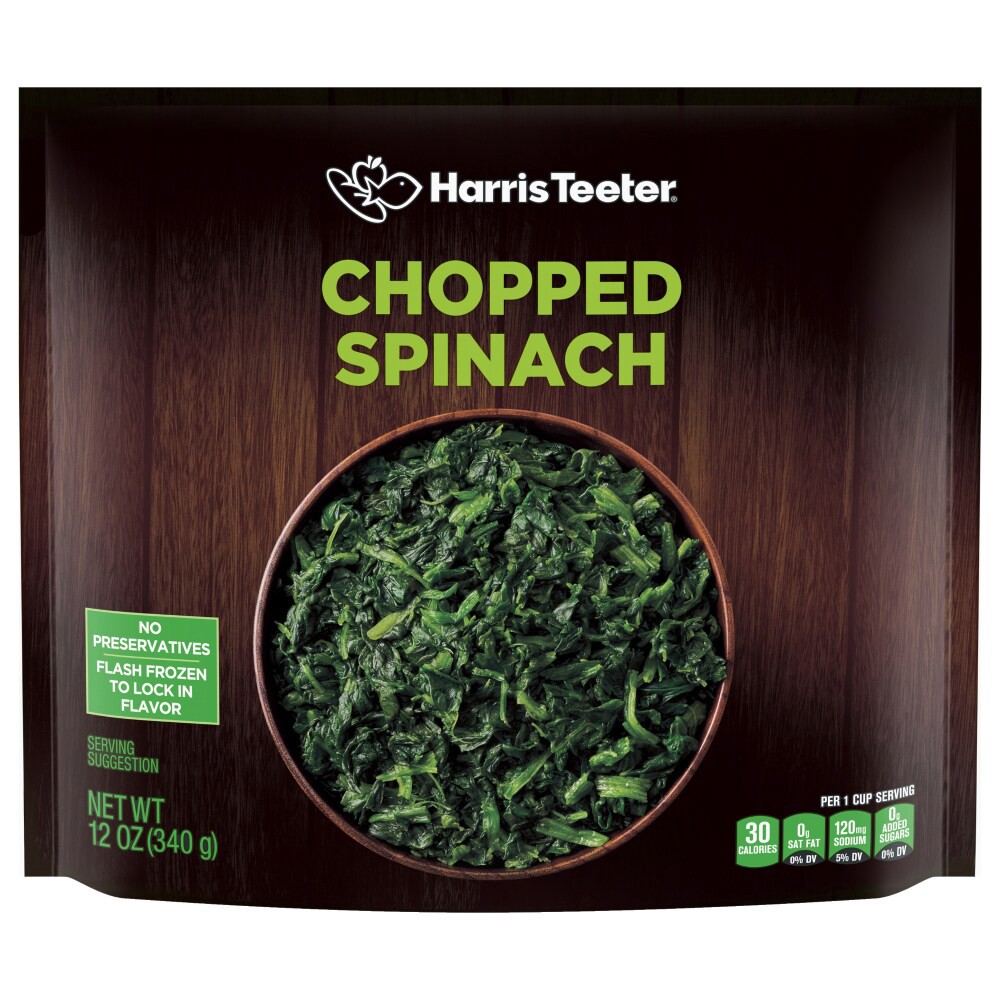 slide 2 of 2, Harris Teeter Spinach - Chopped, 12 oz