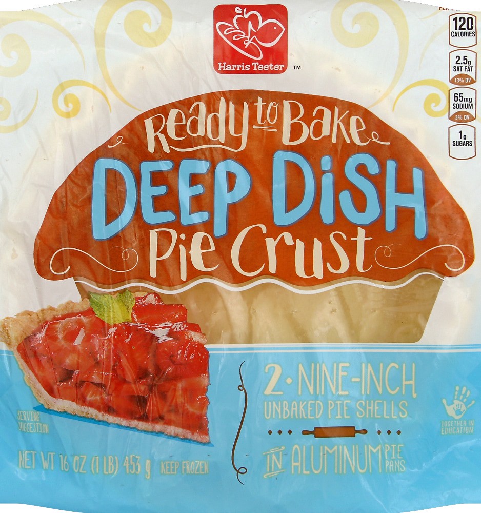 slide 1 of 1, Harris Teeter™ Ready to Bake Deep Dish Pie Crusts, 2 ct; 16 oz