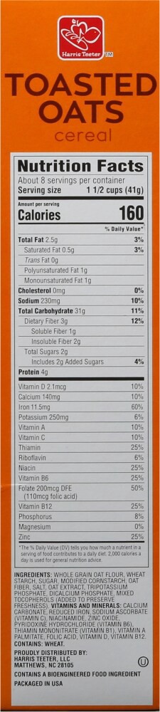 slide 3 of 4, Harris Teeter Toasted Oats Cereal, 12 oz
