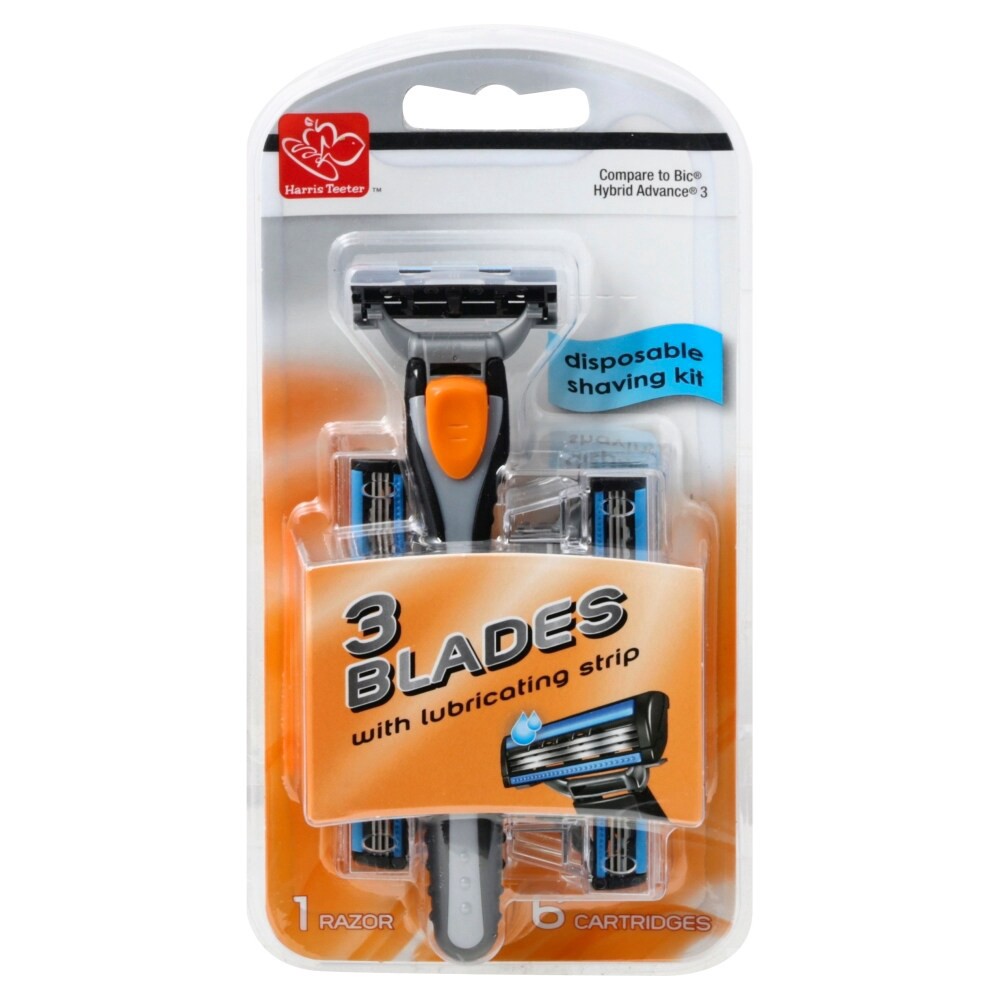 slide 2 of 2, Harris Teeter 3 Blades Disposable Shaving Kit, 6 ct