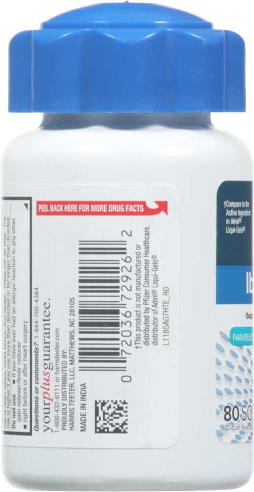 slide 3 of 6, Harris Teeter Ibuprofen Soft-Gels, 80 ct