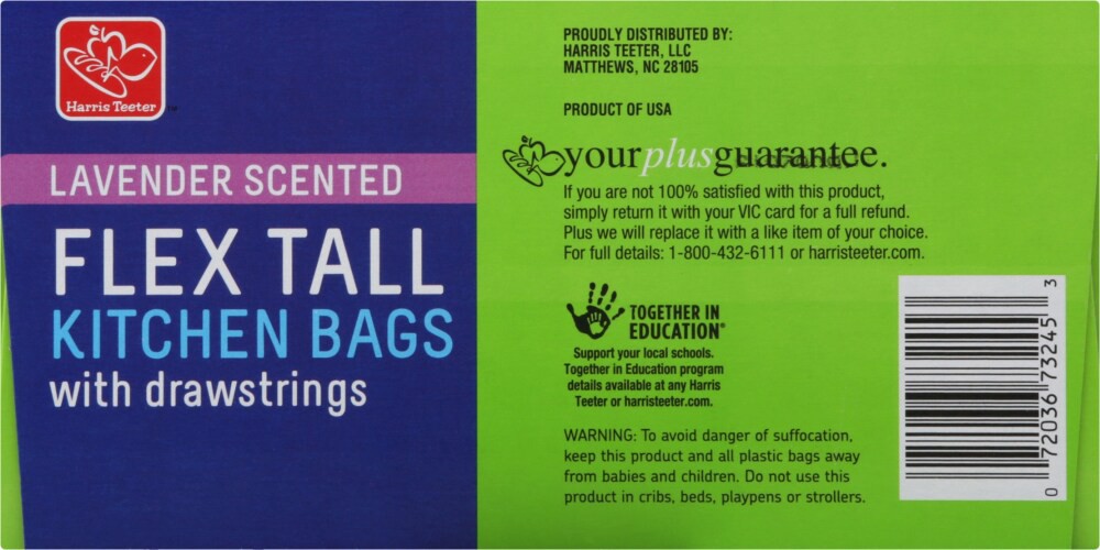 slide 2 of 2, Harris Teeter Stretch Tl Kitchn - Lavendr, 76 ct