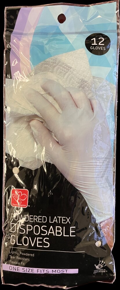 slide 2 of 2, Harris Teeter Disposable Latex Gloves, 12 ct