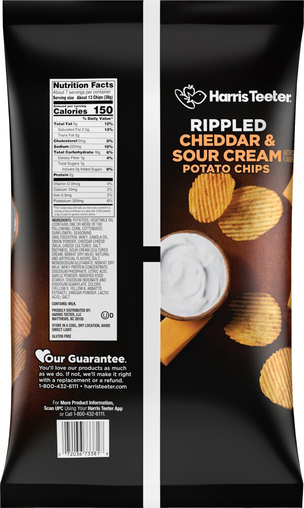 slide 2 of 4, Harris Teeter Ched Sour Cream Potato Chip, 6.5 oz