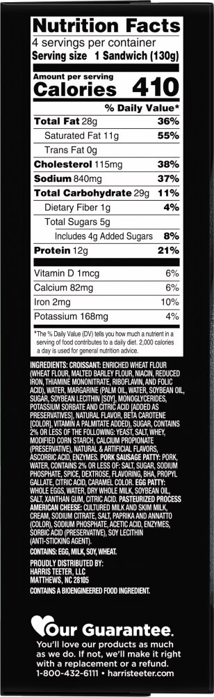 slide 3 of 3, Harris Teeter Sausage Egg Chs Croissant, 4.6 oz