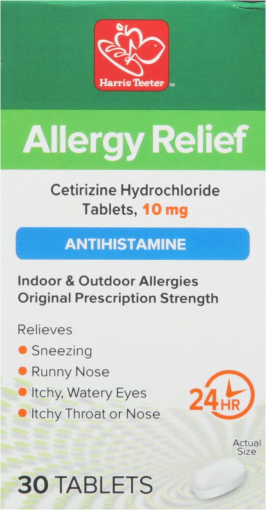 slide 4 of 5, Harris Teeter Allday Alrgy Cetitizine 10M, 30 ct
