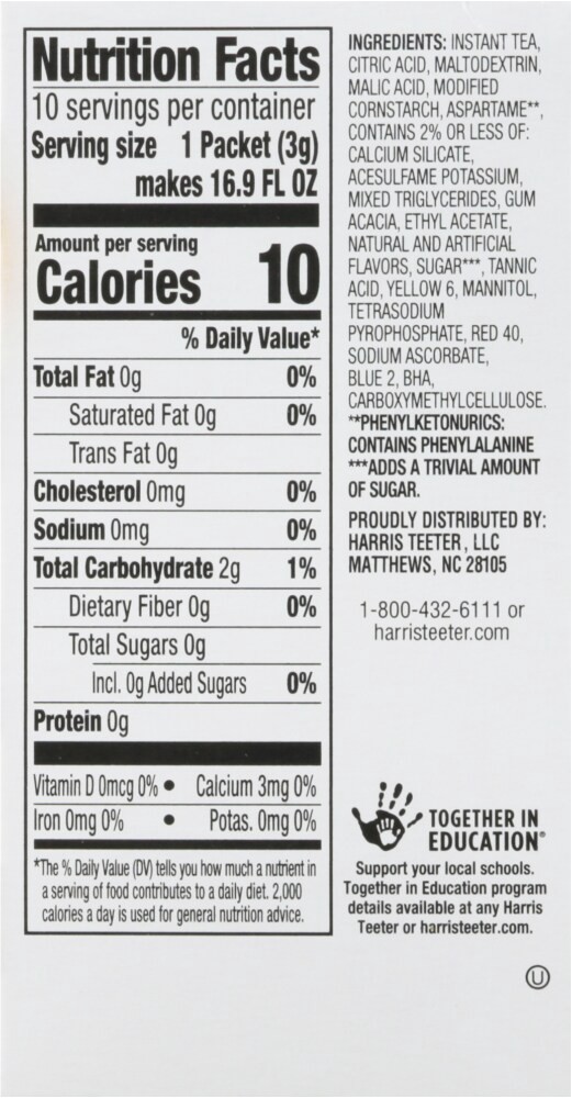 slide 3 of 3, Harris Teeter Peach Tea Drink Mix Sticks - 1.05 oz, 1.05 oz