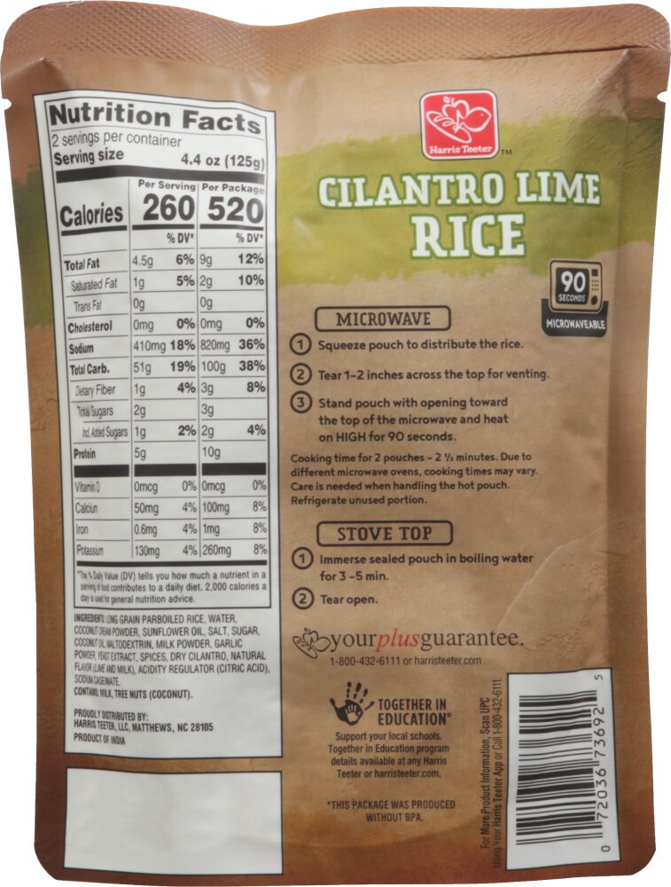 slide 2 of 2, Harris Teeter Cilantro Lime 90 Sec Rice, 8.8 oz