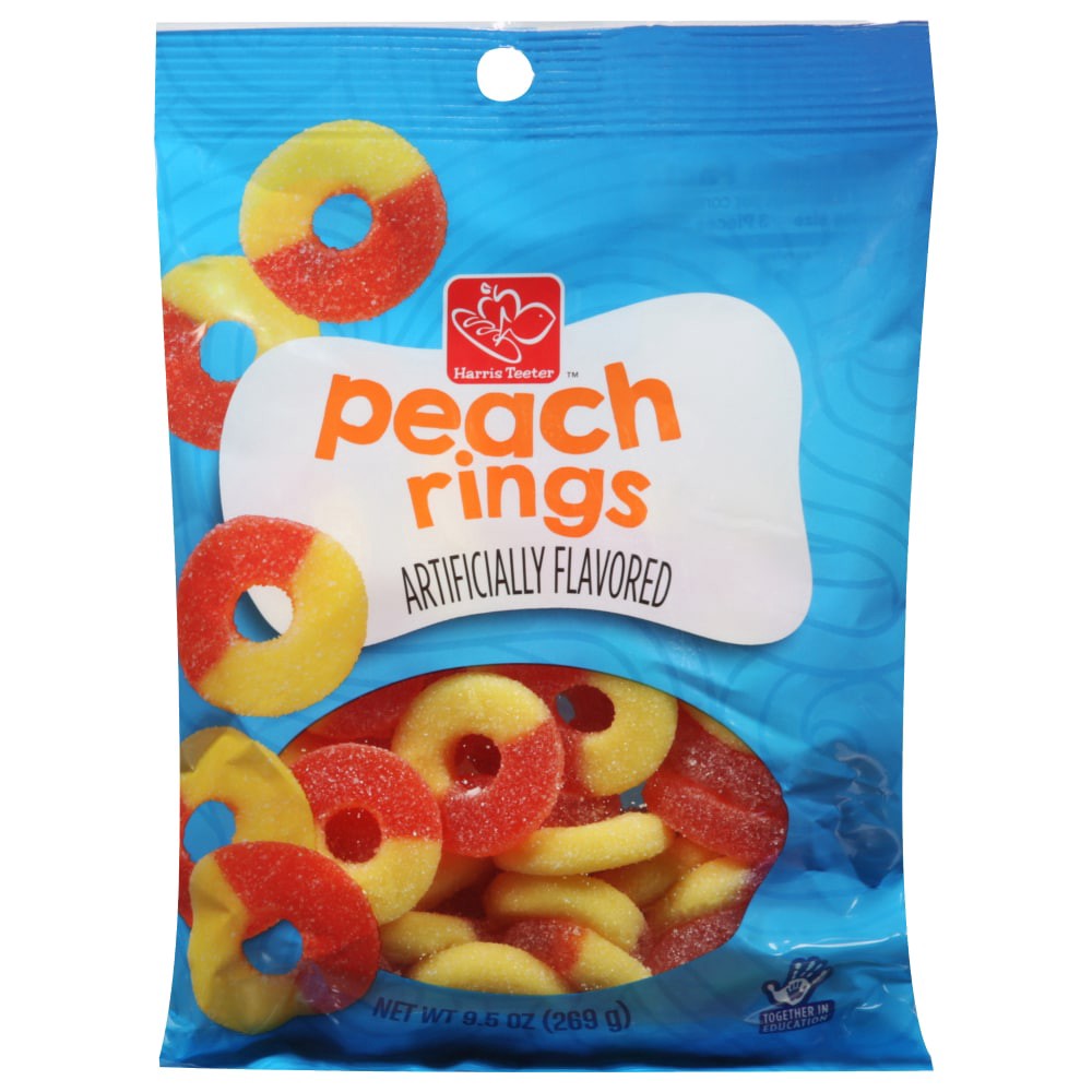 slide 2 of 2, Harris Teeter Peach Rings, 9.5 oz