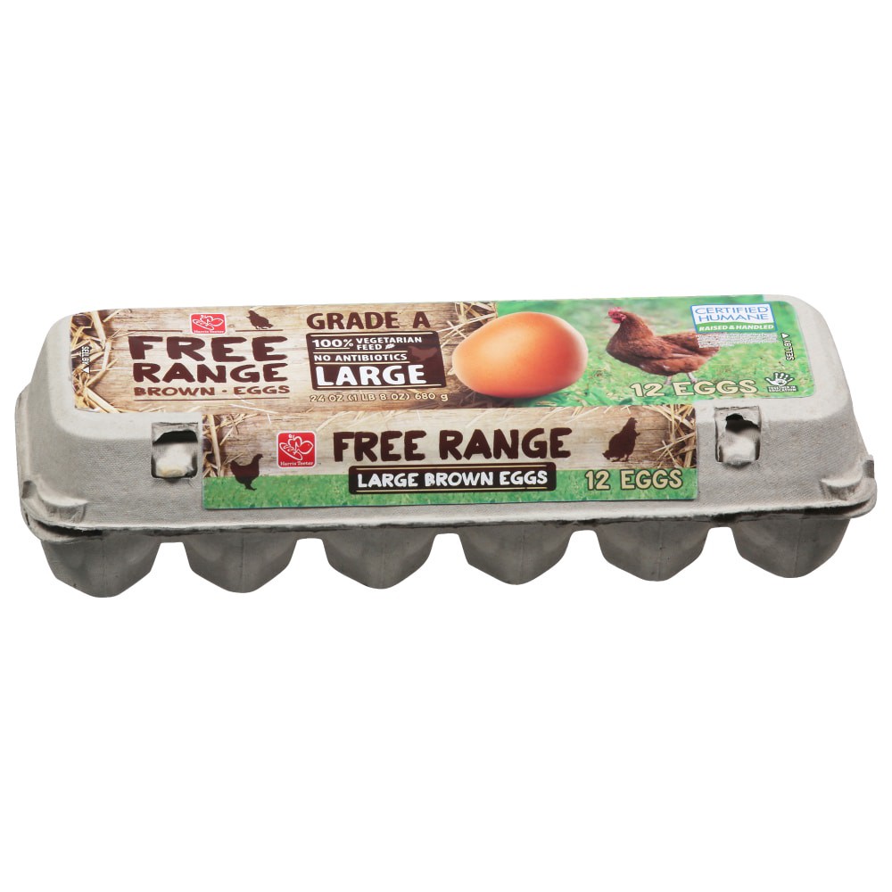 slide 2 of 3, Harris Teeter Free Range Eggs, 12 ct
