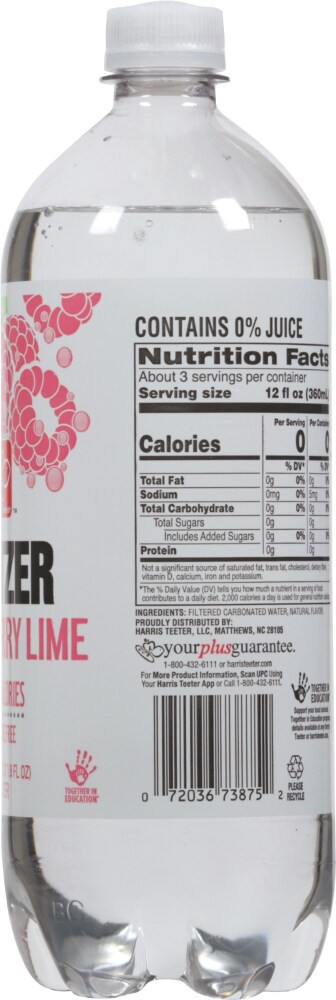 slide 2 of 2, Harris Teeter Raspberry Lime Seltzer - 33.8 oz, 33.8 oz