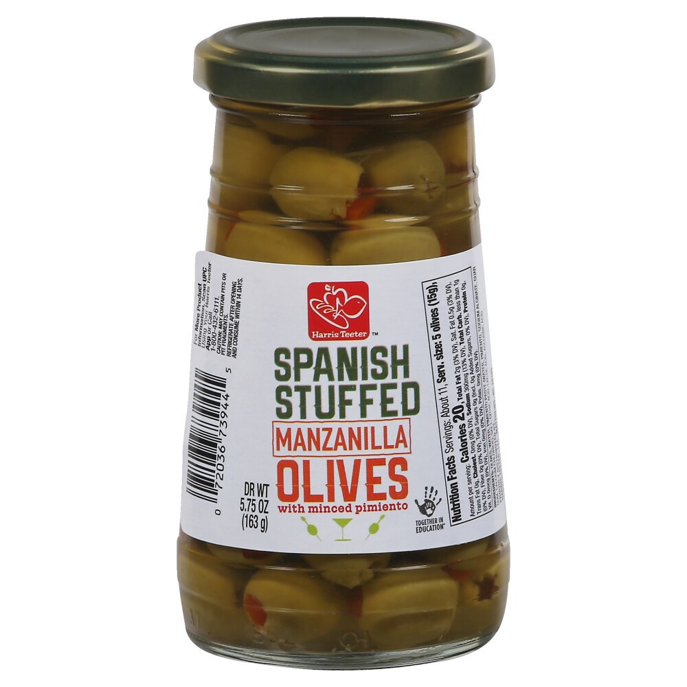 slide 3 of 4, Harris Teeter Spanish Stuffed Olives, 5.75 oz