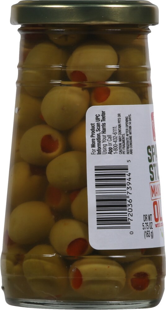 slide 4 of 4, Harris Teeter Spanish Stuffed Olives, 5.75 oz