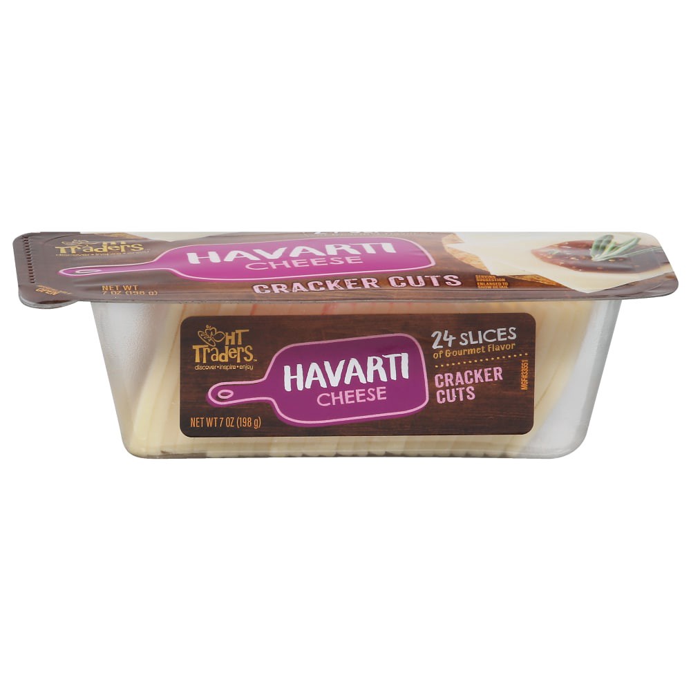 slide 2 of 3, Ht Traders Havarti Cracker Cut Cheese Slices, 24 slices / 7 oz