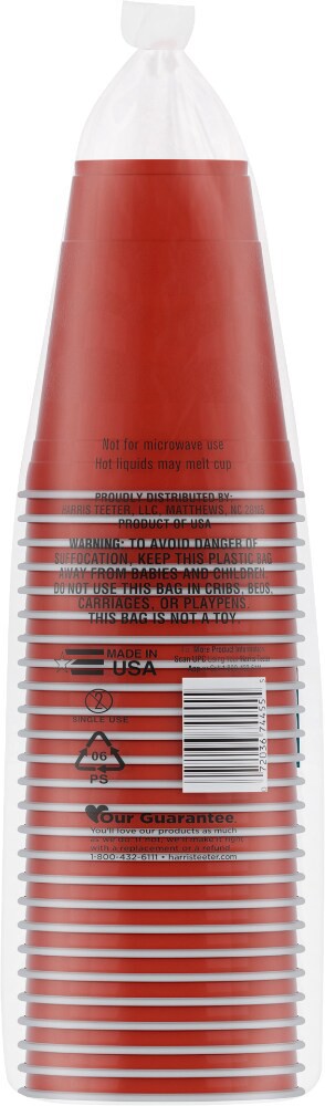 slide 2 of 2, Harris Teeter® Occassions Plastic Party Cups - Red, 25 ct / 18 fl oz