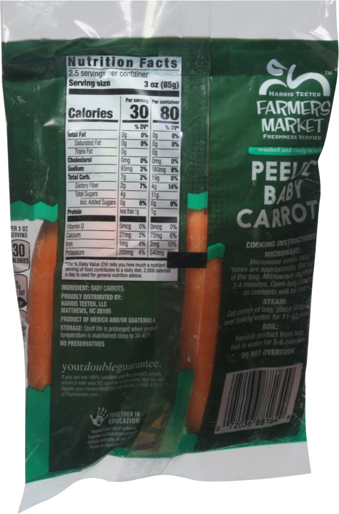 slide 2 of 6, Farmer's Market Peeled Baby Carrots 8 oz, 8 oz
