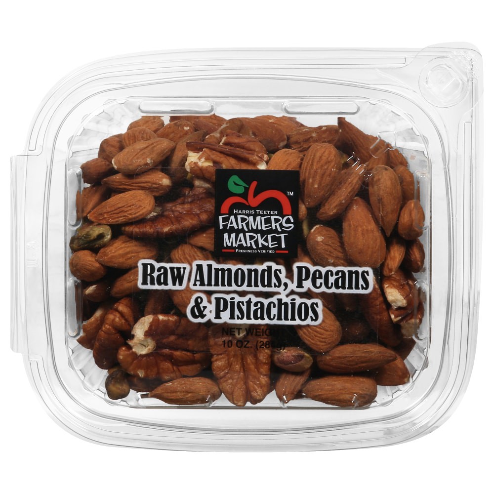 slide 1 of 2, Harris Teeter Farmers Market Raw Almonds, Pecans & Pistachios, 10 oz