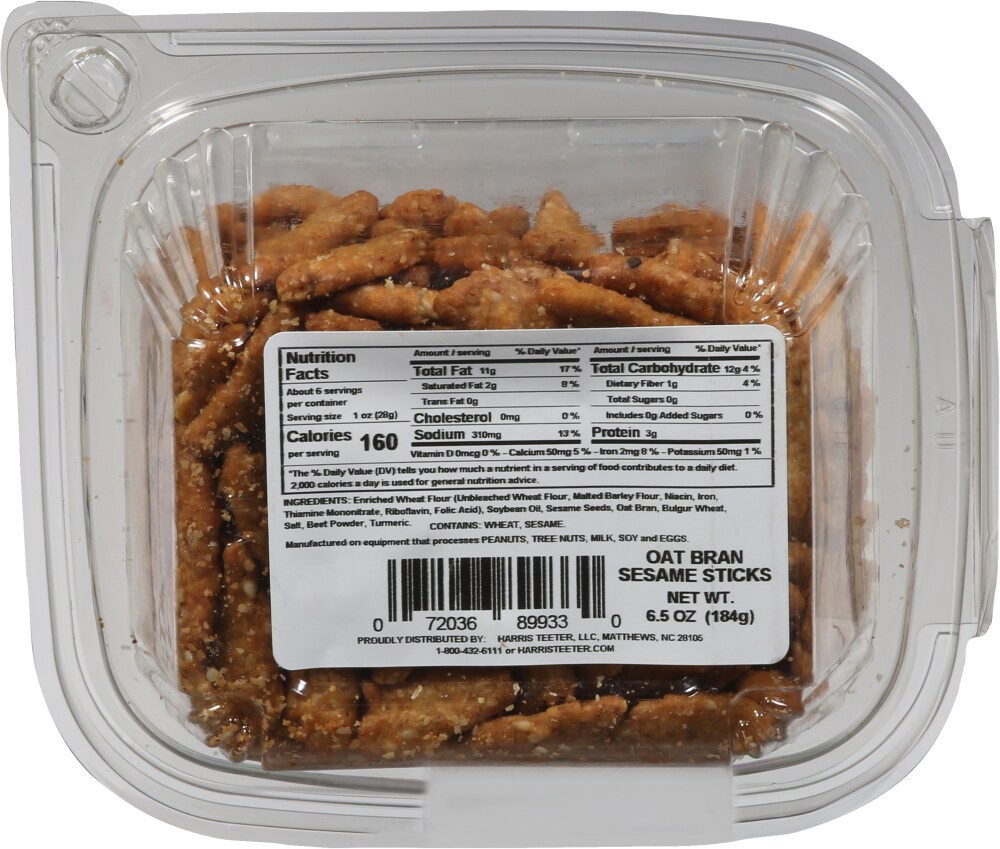 slide 2 of 2, Harris Teeter Oat Bran Sesame Sticks, 6.5 oz