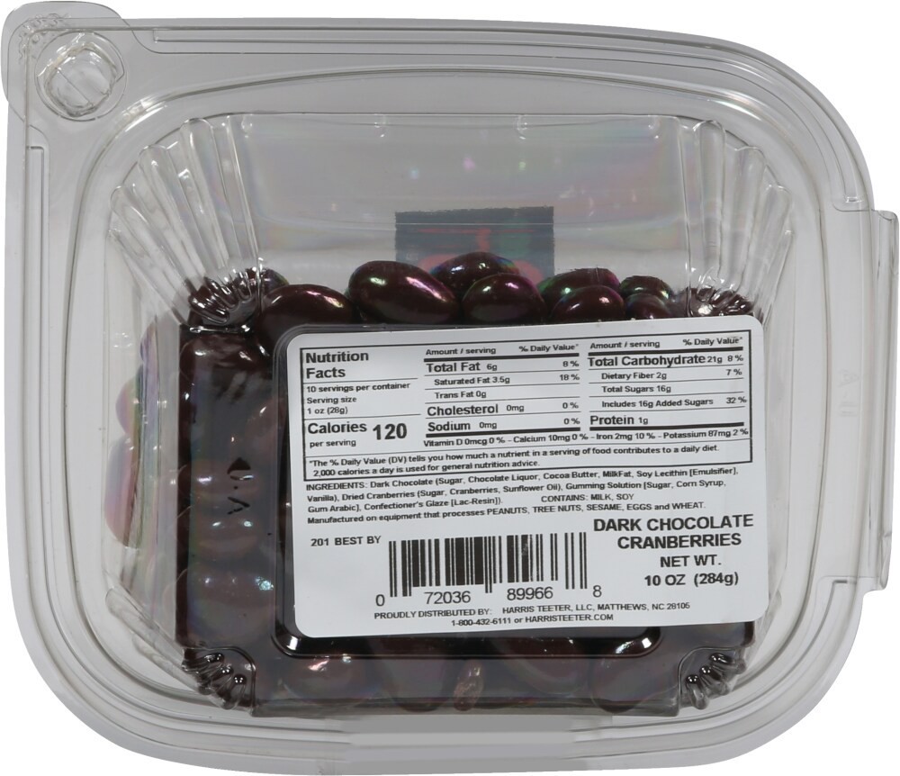 slide 2 of 2, Harris Teeter Drk Choc Cranberries, 1 ct