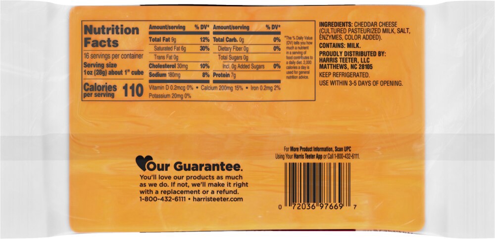 slide 2 of 2, Harris Teeter Cheese - Sharp Cheddar, 16 oz
