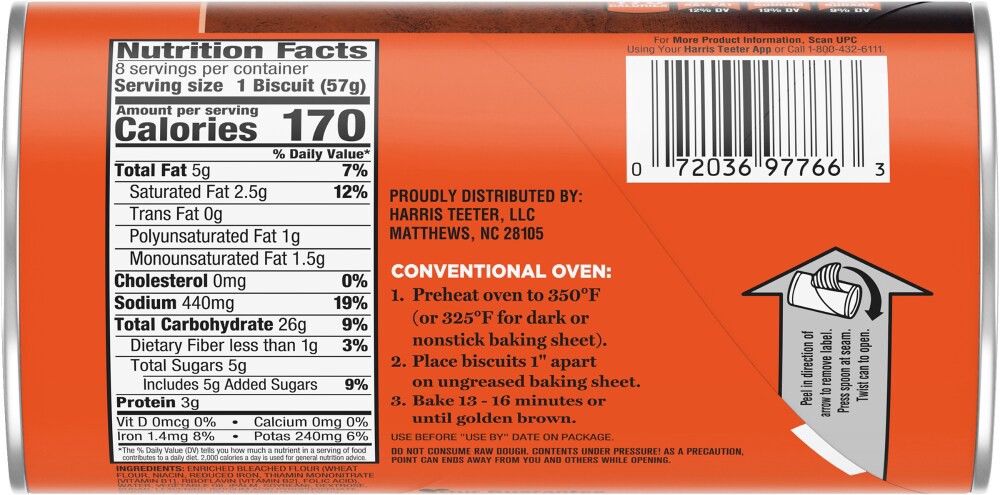 slide 2 of 4, Harris Teeter™ Jumbo Flaky Buttermilk Biscuits, 8 ct; 16 oz